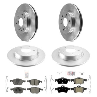 AmeriBRAKES® - AmeriPRO™ Plain Front and Rear Brake Kit with Semi-Metallic Pads