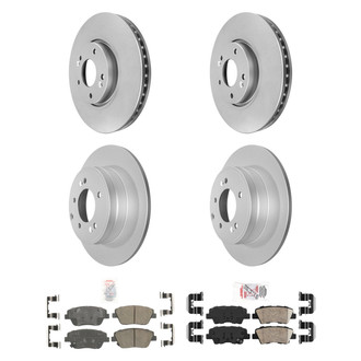 AmeriBRAKES® - AmeriPRO™ Plain Front and Rear Brake Kit with Ceramic Pads