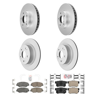 AmeriBRAKES® - AmeriPRO™ Plain Front and Rear Brake Kit with Ceramic Pads
