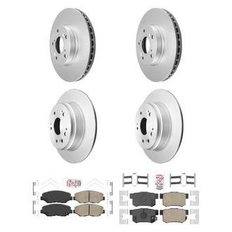 AmeriBRAKES® - AmeriPRO™ Plain Front and Rear Brake Kit with Ceramic Pads