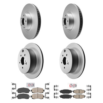 AmeriBRAKES® - AmeriPRO™ Plain Front and Rear Brake Kit with Ceramic Pads