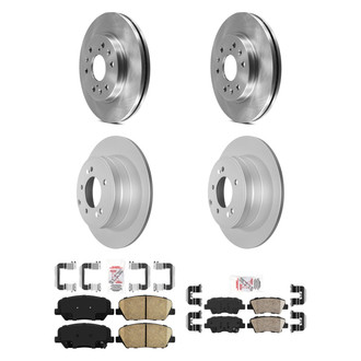 AmeriBRAKES® - AmeriPRO™ Plain Front and Rear Brake Kit with Ceramic Pads