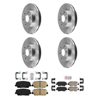 AmeriBRAKES® - AmeriPRO™ Plain Front and Rear Brake Kit with Ceramic Pads