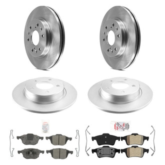 AmeriBRAKES® - AmeriPRO™ Plain Front and Rear Brake Kit with Semi-Metallic Pads