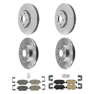 AmeriBRAKES® - AmeriPRO™ Plain Front and Rear Brake Kit with Ceramic Pads