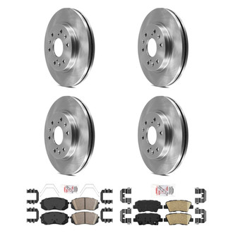 AmeriBRAKES® - AmeriPRO™ Plain Front and Rear Brake Kit with Ceramic Pads
