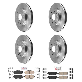 AmeriBRAKES® - AmeriPRO™ Plain Front and Rear Brake Kit with Ceramic Pads