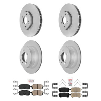 AmeriBRAKES® - AmeriPRO™ Plain Front and Rear Brake Kit with Ceramic Pads