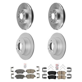 AmeriBRAKES® - AmeriPRO™ Plain Front and Rear Brake Kit with Ceramic Pads