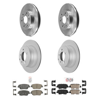 AmeriBRAKES® - AmeriPRO™ Plain Front and Rear Brake Kit with Ceramic Pads