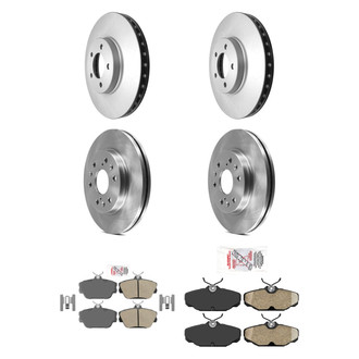 AmeriBRAKES® - AmeriPRO™ Plain Front and Rear Brake Kit with Ceramic Pads