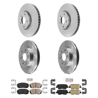AmeriBRAKES® - AmeriPRO™ Plain Front and Rear Brake Kit with Ceramic Pads