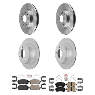AmeriBRAKES® - AmeriPRO™ Plain Front and Rear Brake Kit with Ceramic Pads