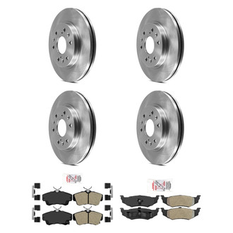 AmeriBRAKES® - AmeriPRO™ Plain Front and Rear Brake Kit with Semi-Metallic Pads