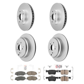 AmeriBRAKES® - AmeriPRO™ Plain Front and Rear Brake Kit with Ceramic Pads
