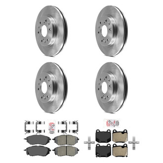 AmeriBRAKES® - AmeriPRO™ Plain Front and Rear Brake Kit with Semi-Metallic Pads