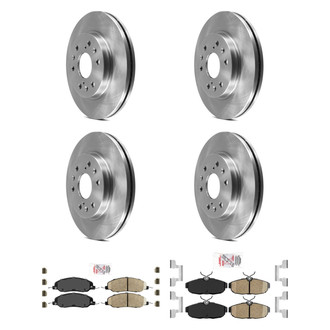 AmeriBRAKES® - AmeriPRO™ Plain Front and Rear Brake Kit with Ceramic Pads