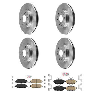 AmeriBRAKES® - AmeriPRO™ Plain Front and Rear Brake Kit with Ceramic Pads