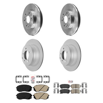 AmeriBRAKES® - AmeriPRO™ Plain Front and Rear Brake Kit with Ceramic Pads