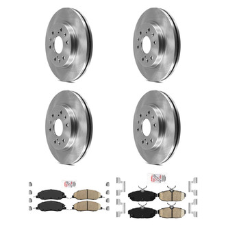 AmeriBRAKES® - AmeriPRO™ Plain Front and Rear Brake Kit with Ceramic Pads