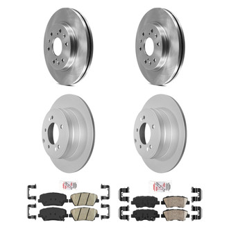 AmeriBRAKES® - AmeriPRO™ Plain Front and Rear Brake Kit with Ceramic Pads