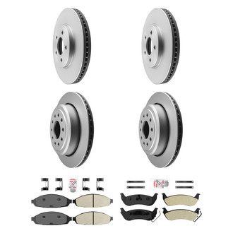 AmeriBRAKES® - AmeriPRO™ Plain Front and Rear Brake Kit with Semi-Metallic Pads