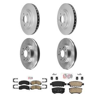 AmeriBRAKES® - AmeriPRO™ Plain Front and Rear Brake Kit with Ceramic Pads