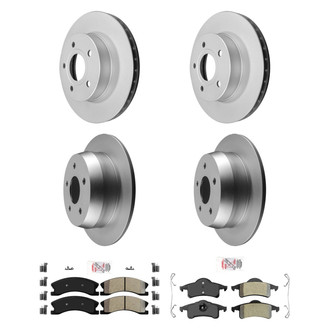 AmeriBRAKES® - AmeriPRO™ Plain Front and Rear Brake Kit with Semi-Metallic Pads