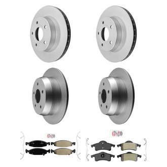 AmeriBRAKES® - AmeriPRO™ Plain Front and Rear Brake Kit with Semi-Metallic Pads