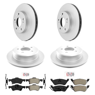 AmeriBRAKES® - AmeriPRO™ Plain Front and Rear Brake Kit with Semi-Metallic Pads