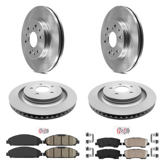 AmeriBRAKES® - AmeriPRO™ Plain Front and Rear Brake Kit with Ceramic Pads