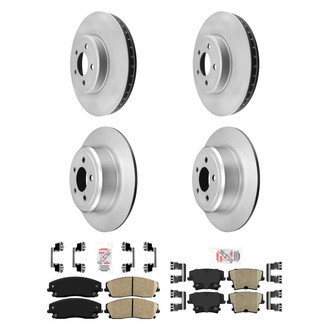 AmeriBRAKES® - AmeriPRO™ Plain Front and Rear Brake Kit with Ceramic Pads