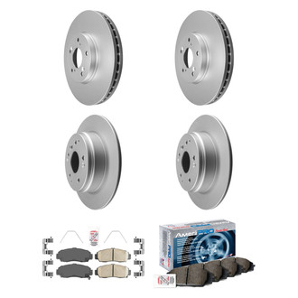 AmeriBRAKES® - AmeriPRO™ Plain Front and Rear Brake Kit with Ceramic Pads
