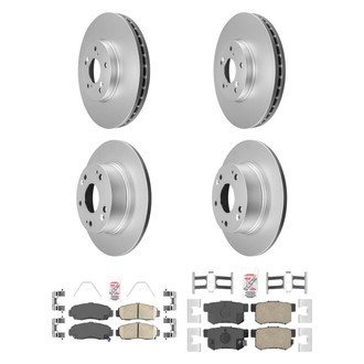 AmeriBRAKES® - AmeriPRO™ Plain Front and Rear Brake Kit with Ceramic Pads
