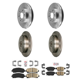 AmeriBRAKES® - AmeriPRO™ Plain Front and Rear Brake Kit with Ceramic Pads