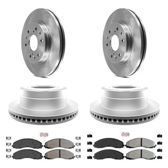 AmeriBRAKES® - AmeriPRO™ Plain Front and Rear Brake Kit with Semi-Metallic Pads