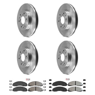 AmeriBRAKES® - AmeriPRO™ Plain Front and Rear Brake Kit with Semi-Metallic Pads