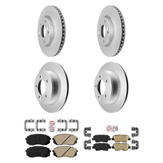 AmeriBRAKES® - AmeriPRO™ Plain Front and Rear Brake Kit with Ceramic Pads