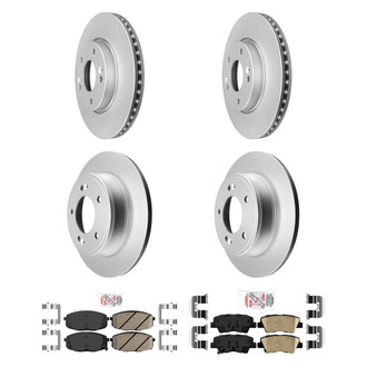 AmeriBRAKES® - AmeriPRO™ Plain Front and Rear Brake Kit with Ceramic Pads