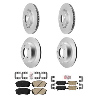 AmeriBRAKES® - AmeriPRO™ Plain Front and Rear Brake Kit with Ceramic Pads