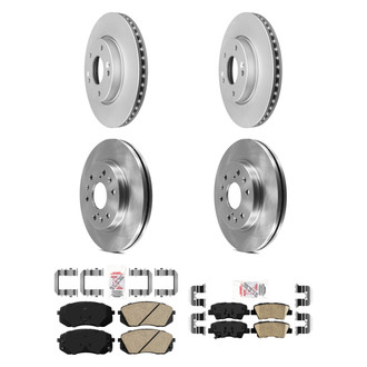 AmeriBRAKES® - AmeriPRO™ Plain Front and Rear Brake Kit with Ceramic Pads