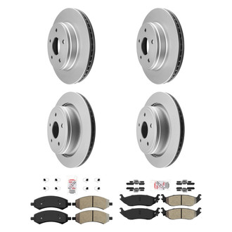 AmeriBRAKES® - AmeriPRO™ Plain Front and Rear Brake Kit with Semi-Metallic Pads