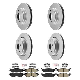 AmeriBRAKES® - AmeriPRO™ Plain Front and Rear Brake Kit with Semi-Metallic Pads