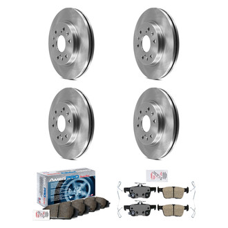 AmeriBRAKES® - AmeriPRO™ Plain Front and Rear Brake Kit with Ceramic Pads