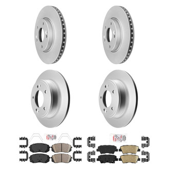 AmeriBRAKES® - AmeriPRO™ Plain Front and Rear Brake Kit with Ceramic Pads