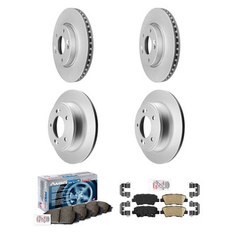 AmeriBRAKES® - AmeriPRO™ Plain Front and Rear Brake Kit with Ceramic Pads