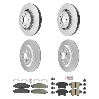 AmeriBRAKES® - AmeriPRO™ Plain Front and Rear Brake Kit with Semi-Metallic Pads