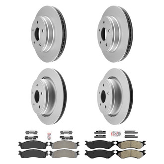 AmeriBRAKES® - AmeriPRO™ Plain Front and Rear Brake Kit with Semi-Metallic Pads