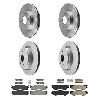 AmeriBRAKES® - AmeriPRO™ Plain Front and Rear Brake Kit with Semi-Metallic Pads