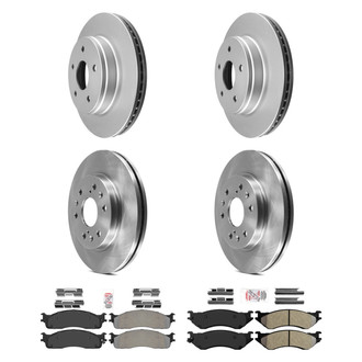 AmeriBRAKES® - AmeriPRO™ Plain Front and Rear Brake Kit with Semi-Metallic Pads
